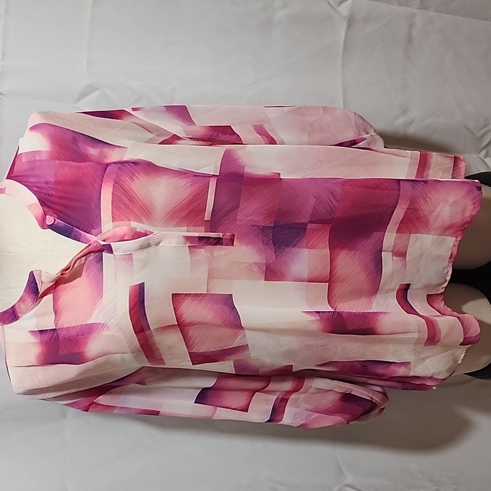 a.n.a Pink and White Patterned Blouse XL